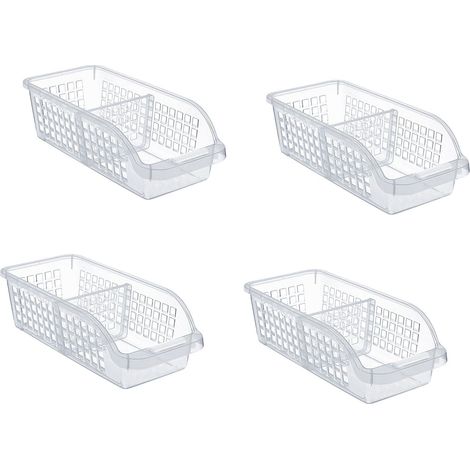 4PCS Coffre-Fort de Stockage Avec une Plaque Séparatrice - Conteneur de Stockage de Cuisine, Réfrigérateur et Autres Organisateurs