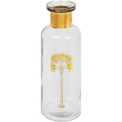 Vase Bouteille Déco "Tropical Boudoir" 22cm Transparent (1/2)