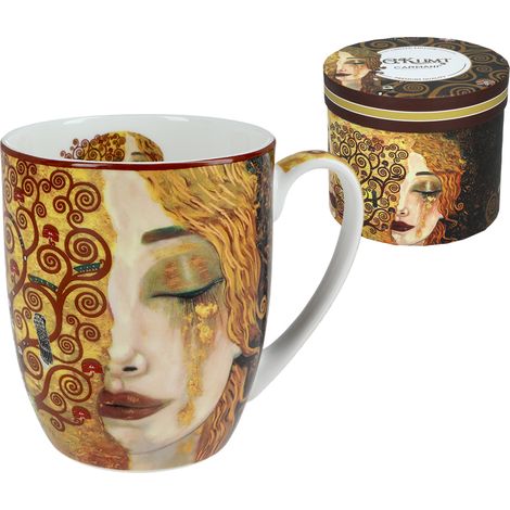 Carmani, taza de porcelana t. Camio 380ml - Gustav Klimt/Lágrimas Doradas (1/5)