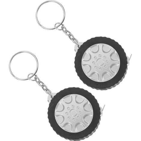 jojofuny Lot de 2 Porte-clés Ruban à Mesurer de 1 Mètre, Alliage et Plastique, Portable et Précis, pour Bureau et Construction, Ruban de Poche Noir Compact