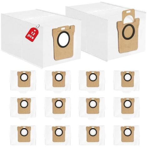 12pcs Sacs poussire Compatible avec Xiaomi X10+, X20+, X10/X20 Plus, Sac poussire Accessoires Compatible Dreame L10s Pro Ultra Heat, L20 Ultra, L10s Ultra, Sacs filtrants pour Aspirateur Robot (1/5)