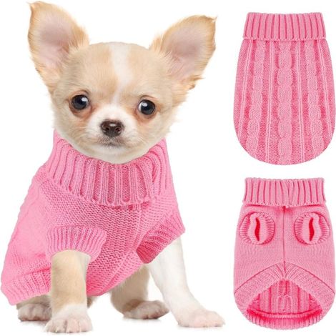 Pull tricoté pour chien et chat extra petit, idéal chihuahua, yorkshire, teckel nain (XXS)