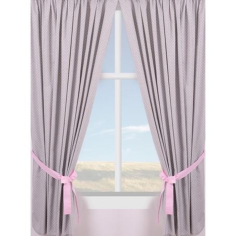 Tenda pronta per stendini 160x250 943E grigia a pois bianchi