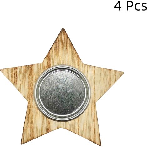 Candlestick - Bois De Buxus - 9 5 X 9 X 2 Cm - Décoration De Table De Noël Et Fêtes - 4 Pièces (1/3)