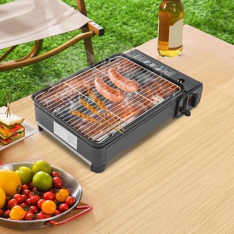 Barbacoa de gas portátil de 2200 W, hornillo de gas para acampada, hornillo de mesa para cocina al aire libre, barbacoa para picnic. (1/5)