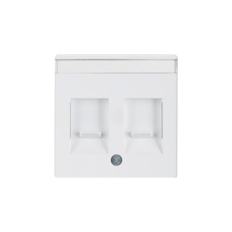 Berker Q1 Q3 Q7 | Tapa central protección suciedad y portaetiquetas doble blanco polar 11816089
