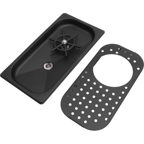 Rinceuse pour pichets en acier inoxydable 304, lave-tasses, rinceuse pour verres, lavage haute pression avec bac d'égouttage et tuyau, pour bars et cafés, noir A (1/5)