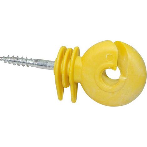 1 pz Isolatore GIALLO: Isolatore ad anello per filo e corda con vite a legno GIALLO da 1 a 25 pezzi