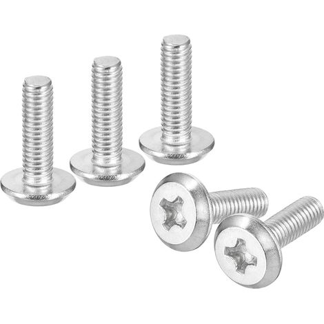 Vis À Tête Plate Ronde M3X10mm Tête Phillips 20 Pièces, Acier Inoxydable 304, Vis À Machine À Tête Phillips Filetage Complet, Finition Brillante, Boulon de Connexion pour Meubles. (1/5)