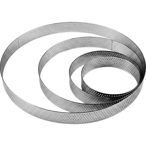 4 x Pastry Circles, 3.1/3.9/5.9/21 cm Perforated Pie Rings (1/5)