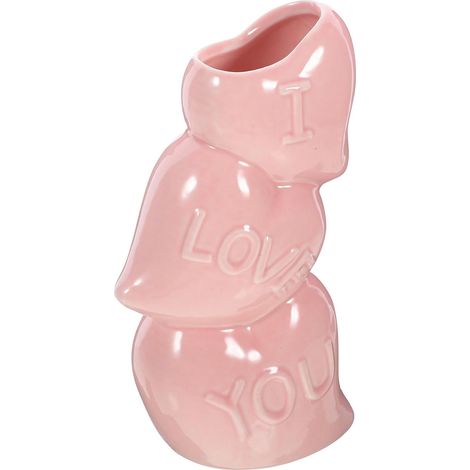 Vase en Céramique Rose de Cœur pour Décoration de Table, Vase à Fleurs Moderne Simple et Délicat pour Décoration Intérieure Maison (1/5)