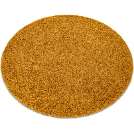 Teppich SOFFI Kreis shaggy 5cm gold yellow rund 100 cm