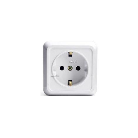 Prise en saillie avec terre - Prise murale avec protection enfants 250 VAC 16A IP44 2 pôles - Bloc prise saillie intérieur - Prise de courant avec terre - Prise électrique
