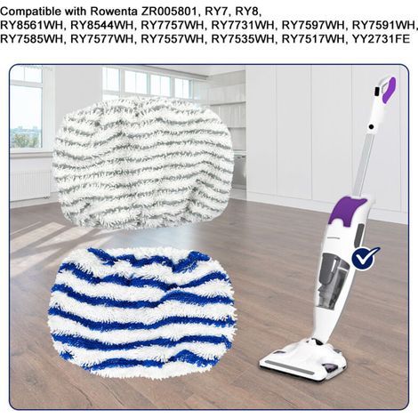 Ensemble de serpillères en microfibre réutilisables pour nettoyeurs vapeur Rowenta RY7RY8 (lot de quatre) (1/4)