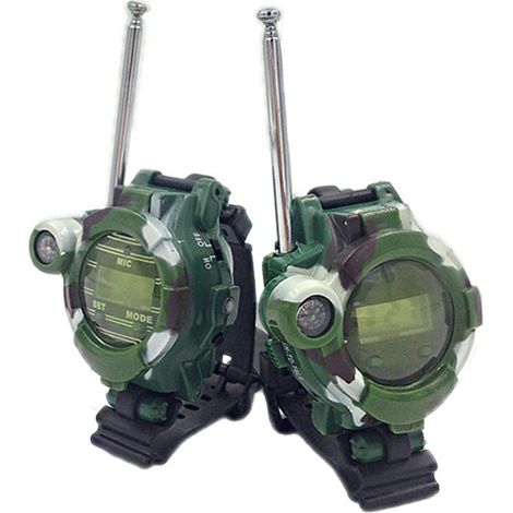 Lot de 2 talkies-walkies montre pour enfants, longue portée, bidirectionnels, camouflage (1/3)