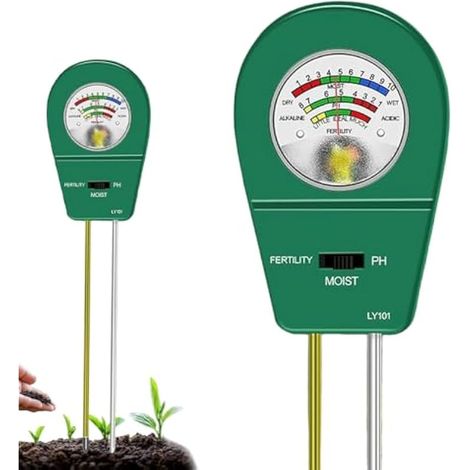 3 en 1 Mesureur de pH du sol, hygromètre pour plantes, testeur d'humidité lumière pH d'acidité des plantes température et humidité, compteur d'humidité du sol, convient aux potagers, jardins, ferme (1/5)