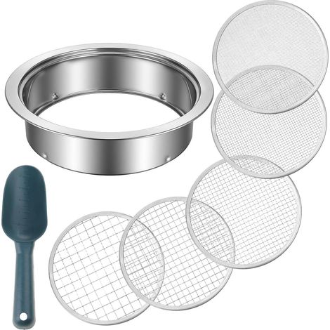 Tamis de sol professionnel en acier inoxydable avec différentes pelles, tamis de sable de jardin (1/4)