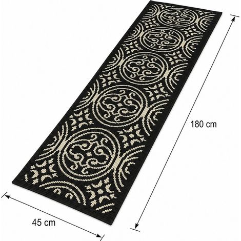 Tapis de cuisine long unie en polypropylène, anti-dérapant et absorbant, 45 x 180 cm (1/4)