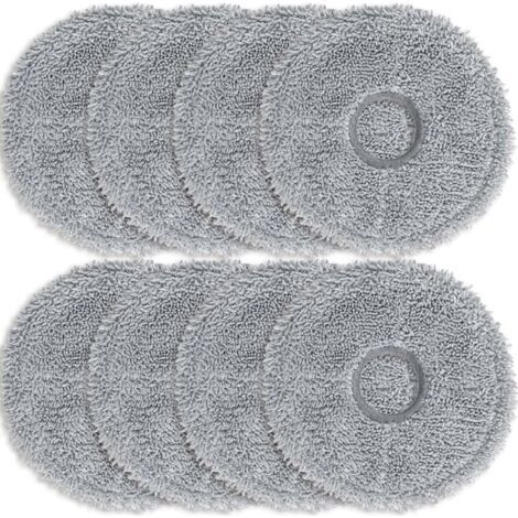 Lot de 8 lingettes microfibres gris foncé pour aspirateurs robots L10s Ultra / L10 Ultra / L20 Ultra / L10s Pro Ultra Heat / X40 Ultra Complete et Xiaomi X10+ / X20+. Accessoires de rechange. (1/4)