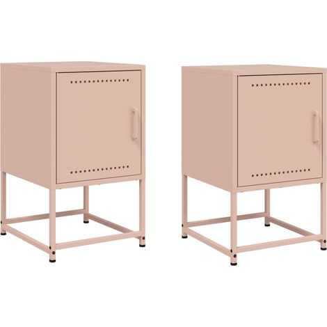 Maison Exclusive - Nachttische 2 Stk. Rosa 36x39x60,5 cm Stahl