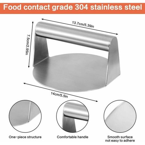 Presse - Presse à viande carrée en acier inoxydable - Presse à viande manuelle - Presse à hamburger ronde - Presse à viande - Presse à viande Outils de cuisine (1/4)