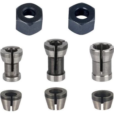 Mandrin pour Fraiseuse – Lot de 8 Collets pour Affleureuse (6 mm, 6,35 mm, 8 mm), Pince de Serrage pour Défonceuse (1/5)