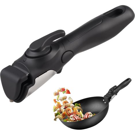 Poignée Amovible Universelle avec Verrouillage et Surface Dentée Poignée Détachable pour Casseroles,Résistante à la Chaleur Compatible avec la Plupart (1/5)