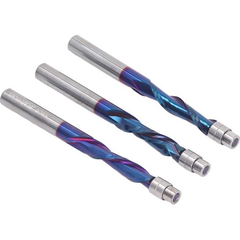 Fraise à affleurer carbure monobloc 3 pièces, queue 1/4, coupe en montée et descente, défonceuse bois, fraise à lamifier, tige 6,35 mm, outil de défonceuse professionnel (1/5)
