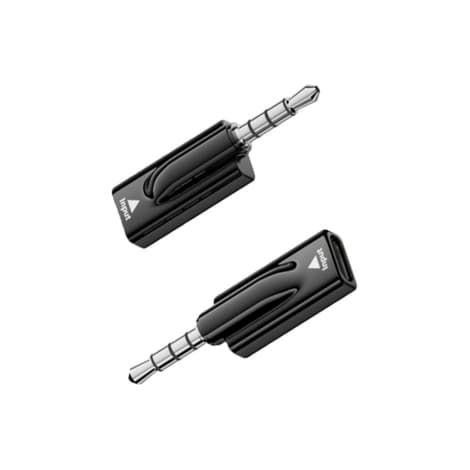 Adaptateur audio 3,5 mm mâle vers USB-C femelle avec puce DAC, double adaptateur, 16 bits/48 kHz, puissance de sortie 40 mW, noir (1/4)