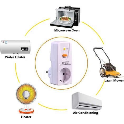 Prise intermédiaire FI pour protection contre les chocs électriques 16 A 220-250 V 10 mA (1/4)