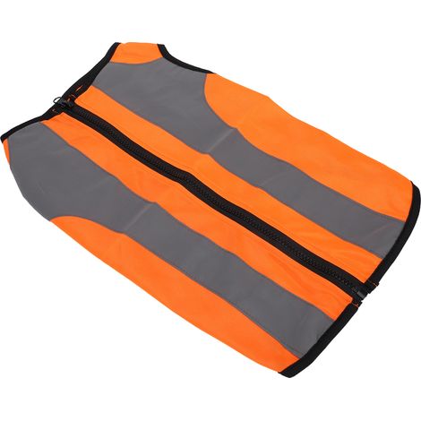 Gilet Réfléchissant Pour Chien - Orange Fluorescent Avec Fermeture Éclair - Haute Visibilité Nuit Et Jour - Taille XL (1/5)