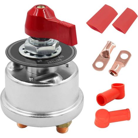 Kit de commutateur de déconnexion de batterie principal à courant élevé 300A,interrupteur de coupure de courant de batterie 12 48V avec plaque frontale pour voiture,véhicule,hors bord marin (1/5)