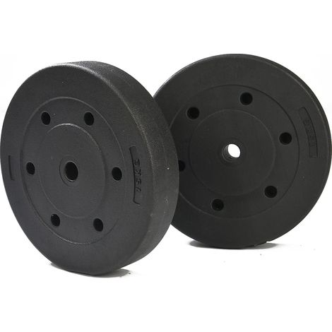 Youyijia 2x 15kg Standard Weight Plates Disc Vinyl Barbell Weights Lifting Training Dumbbell Plates for Bodybuilding Increase Muscle 36x7cm (1/5)