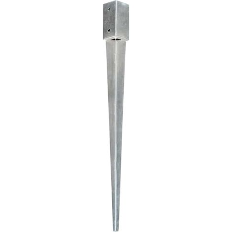 vidaXL Picas de tierra 6 unidades acero galvanizado plateado 7x7x90 cm (1/2)