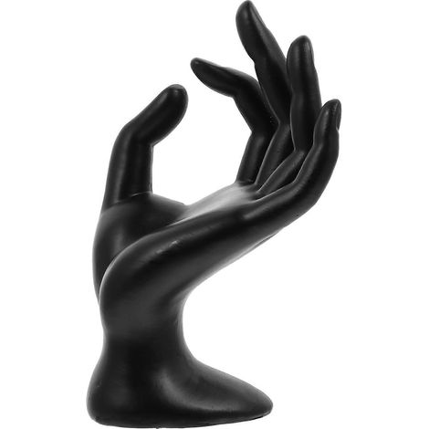 Présentoir à bijoux en résine noire en forme de main, adapté aux colliers, ensemble de 6 pièces. (1/5)