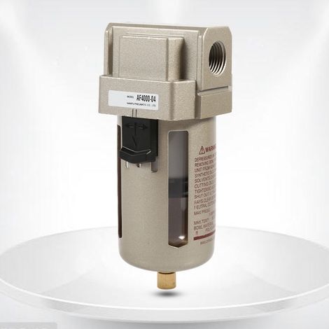 1 filtre à air durable 1/2" pour compresseur, piège à eau et à humidité, séparateur, régulateur, accessoires. (1/5)