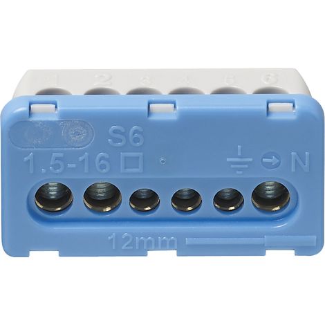 VIMAR - V53552 Morsettiera 6 fori centr. estetico blu