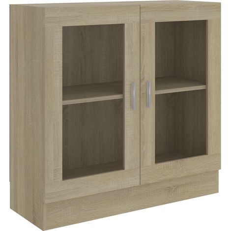 Vitrine Cabinet Sonoma Oak 82.5x30.5x80 cm Engineered Wood vidaXL