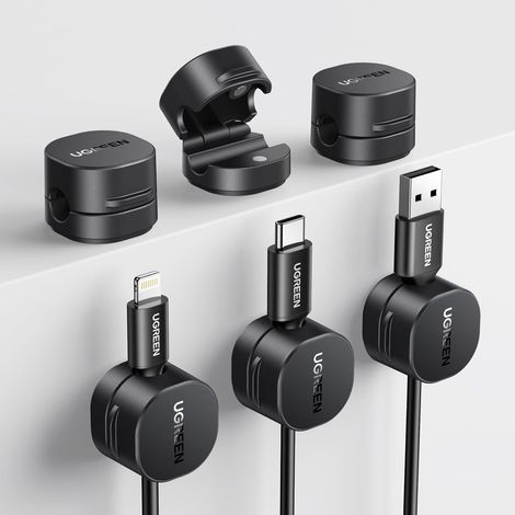 6 Pièces Organisateur de Câble Magnétique Clips de Câbles (1/5)