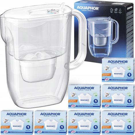 Caraffa filtrante Aquaphor Fresh da 3,2 litri di colore bianco con 7 cartucce Maxfor+ (1/5)