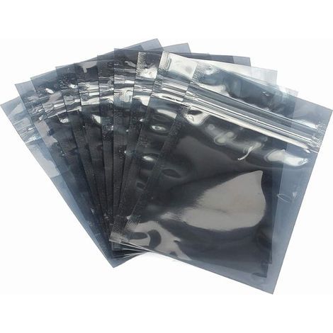 Lot de 100 sacs semi-transparents refermables antistatiques ESD de différentes tailles avec fermeture éclair pour ranger des composants électroniques et informatiques (1/5)