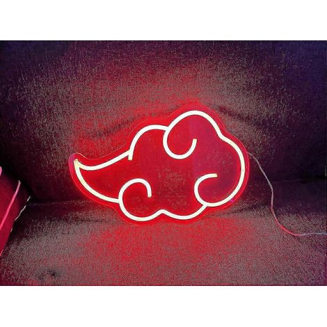 Leuchtend rote Wolken-Neonlampe fürs Kinderzimmer, einstellbare Helligkeit, USB-Wanddekoration, einfach aufzuhängen, animierter Stil (1/4)