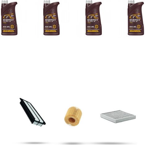 Kit tagliando 3 FILTRI e 4L OLIO compatibile con Daihatsu Sirion II 1.5 16v 76kw dal 2007 (1/5)
