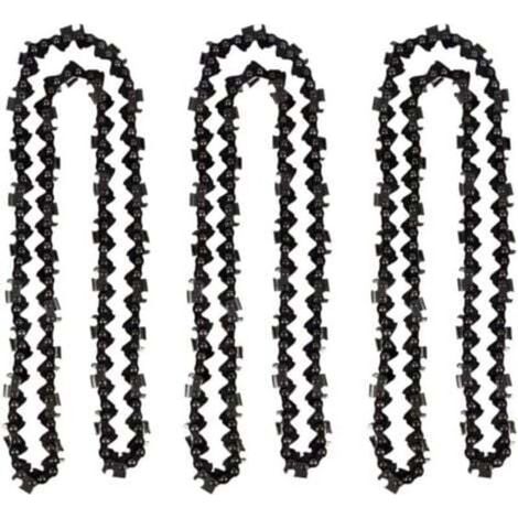 Lot de 3 Chaîne de tronçonneuse de 50 cm 0.325" 1,5 mm 76 maillons d'entraînement - compatible avec Timberpro 62CC, Hyundai et (1/4)