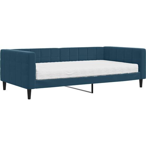 Maison Exclusive - Divano Letto con Materasso Blu 100x200 cm in Velluto