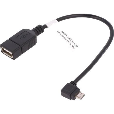 Cable OTG USB 2.0 USB A femelle vers USB B micro prise angulaire
