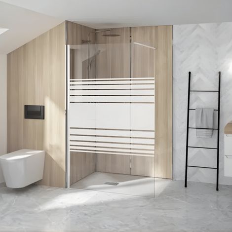 Mampara de ducha fija KINEDO Supra Solo de 70 cm con cristal serigrafiado