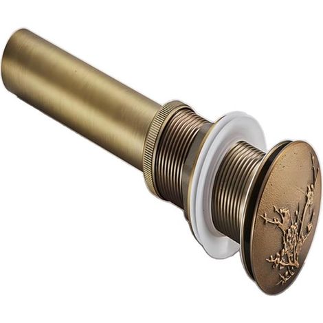 Antikes massives Messing-Waschbecken mit geschnitzten Details mit elastischem Becken Retro-Waschbecken Waschbeckenabdeckung mit ohne Löcher 21 x 6,6 (1/5)