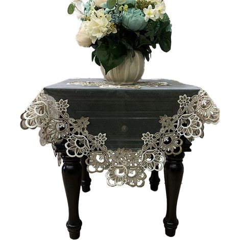 1 nappe de table basse, protection anti-poussière pour meuble, housse décorative en coton polyester, idéale pour salon, mariage et événements festifs (1/5)