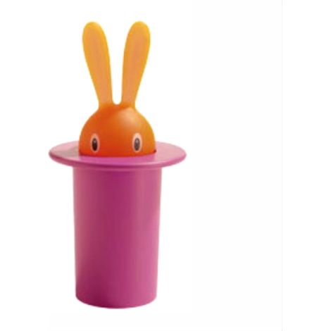 Boîte à cure-dents auto-élévatrice en forme de lapin rouge, 7,5 cm × 7,5 cm